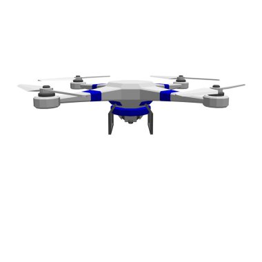 Fotoğraf makinesi, İHA robot. Beyaz arka plan üzerinde izole. Vektör hastası