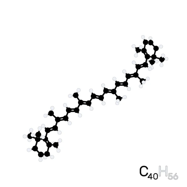 Молекула моделі каротину. Векторні ілюстрації. Плоский стиль . — стоковий вектор