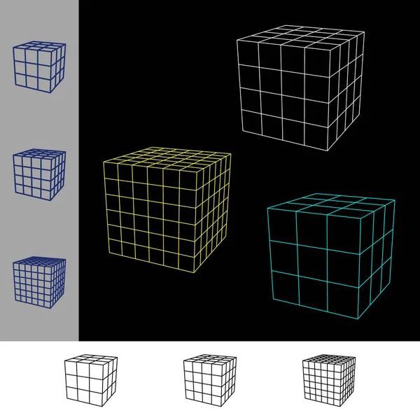 Conjunto de cables de cubo. Ilustración del esquema vectorial . — Archivo Imágenes Vectoriales