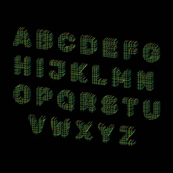 Großbuchstaben des Alphabets aus Linien. Vektorskizze Illustration. — Stockvektor