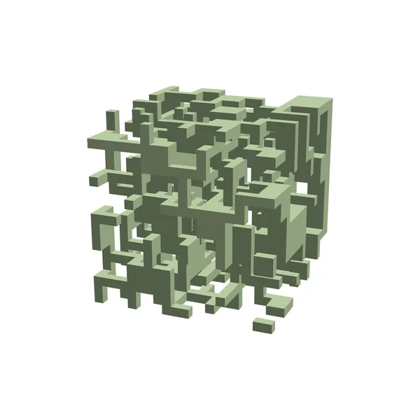 Construction 3D abstraite en forme de cube. Illustration vectorielle . — Image vectorielle