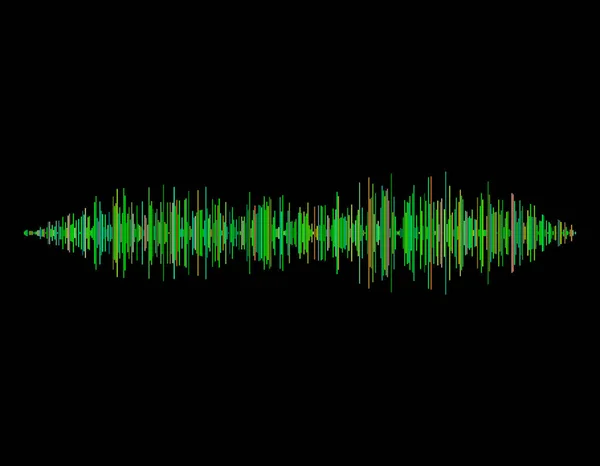 Schallwelle. isoliert auf schwarzem Hintergrund. Vektorillustration. — Stockvektor