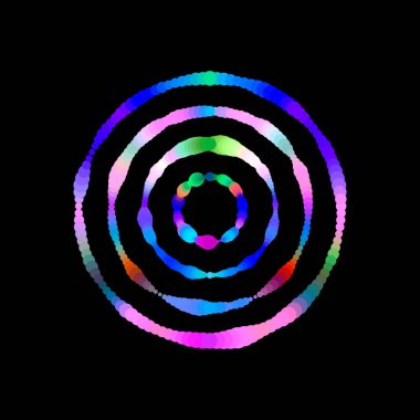 Nokta yüzük. Siyah arka plan üzerine izole. Parlaklık etkisi.