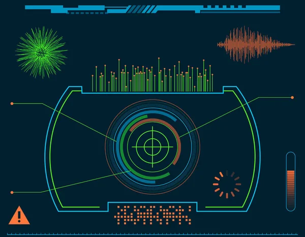 Футуристичні елементи інтерфейсу HUD. Векторні ілюстрації . — стоковий вектор