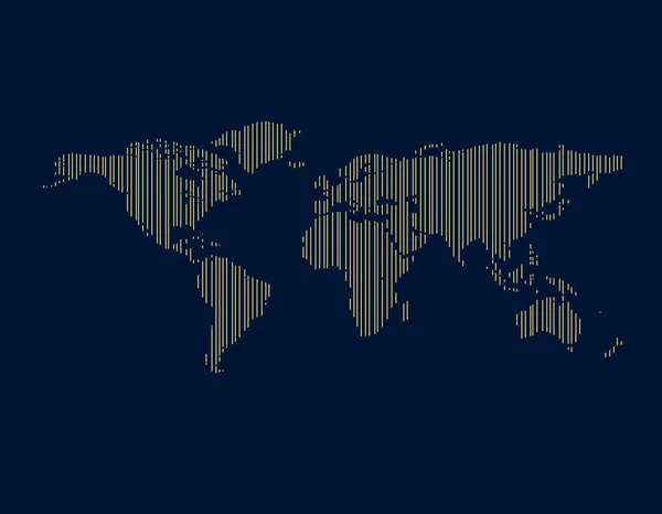 Абстрактная полосатая карта мира. Векторная иллюстрация . — стоковый вектор