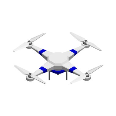Fotoğraf makinesi, İHA robot. Beyaz arka plan üzerinde izole. Vektör hastası
