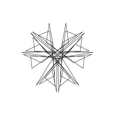 Satırları soyut geometrik şekli. Vektör anahat çizim.