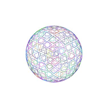 Soyut poligonal kırık küre. Vektör anahat renkli illustr