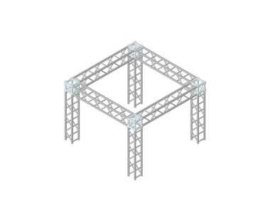 Truss inşaat. Beyaz arka plan üzerinde izole. 3D vektör Hüseyin