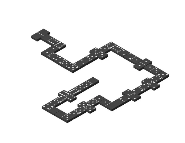 Dominos. Isolé sur fond blanc. Illustration vectorielle 3d . — Image vectorielle