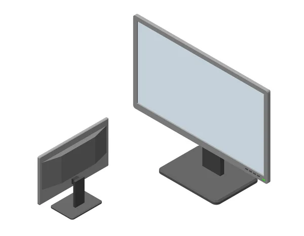 Monitor komputera. Na białym tle na białym tle. 3D wektor ilust — Wektor stockowy