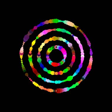 Nokta yüzük. Siyah arka plan üzerine izole. Parlaklık etkisi.