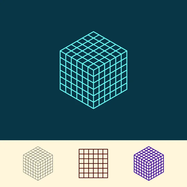 Cablagem do cubo. Ilustração do contorno do vetor . — Vetor de Stock