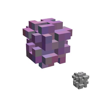 Soyut 3d inşaat. Beyaz arka plan üzerinde izole. Ben vektör