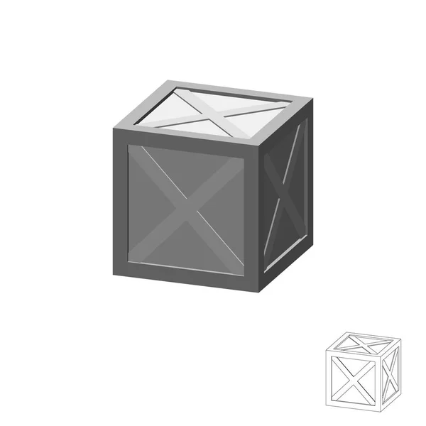 Dřevěná krabice. Izolované na bílém pozadí. 3D vektorové ilustrace — Stockový vektor