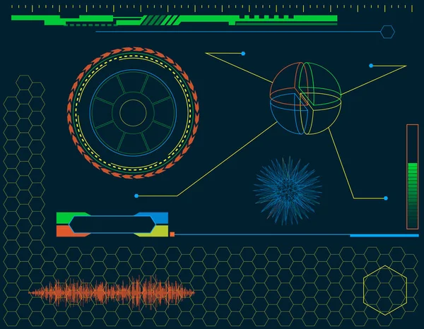 未来の Hud インターフェイス要素。ベクトル図. — ストックベクタ