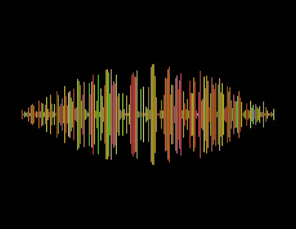 Schallwelle. isoliert auf schwarzem Hintergrund. Vektorillustration. — Stockvektor