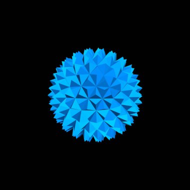 Soyut kristal küre. Siyah arka plan üzerine izole. Vektör hastası