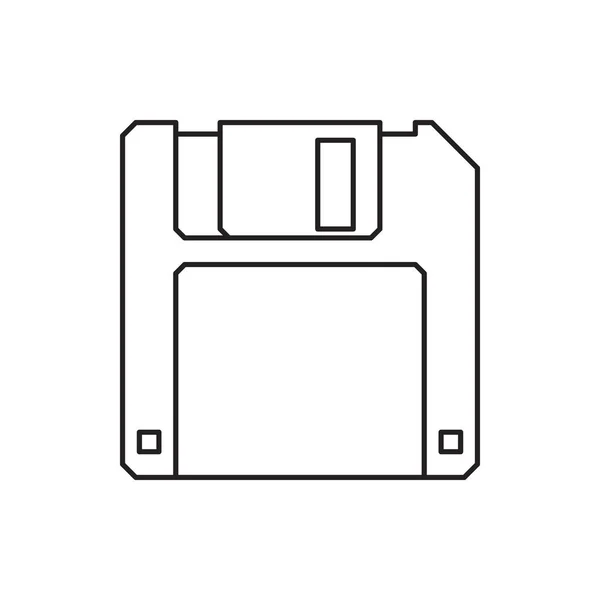 Diskettestation pictogram. Geïsoleerd op een witte achtergrond. Vector outli — Stockvector