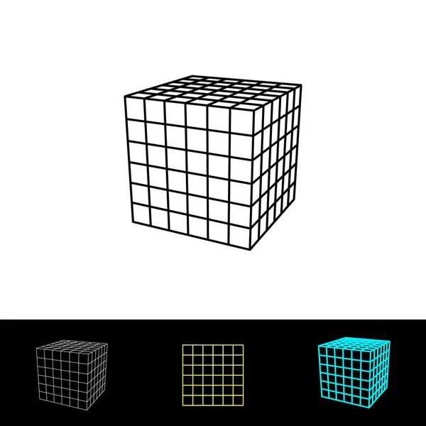 Кубовий каркас. Векторна контурна ілюстрація . — стоковий вектор
