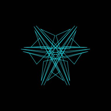 Satırları soyut geometrik şekli. Vektör anahat çizim.