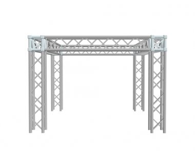 Truss inşaat. Beyaz arka plan üzerinde izole. 3D vektör Hüseyin