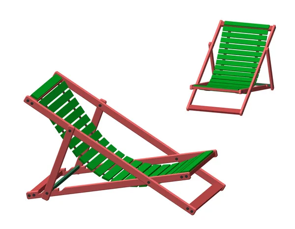 Chaise lounge. Geïsoleerd op een witte achtergrond. 3D-vector illustra — Stockvector