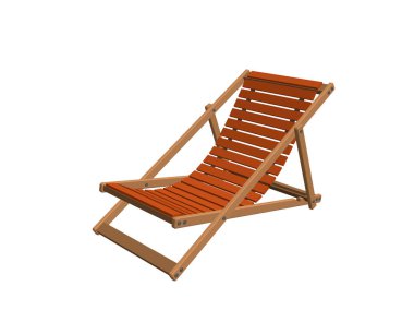 Şezlong. Beyaz arka plan üzerinde izole. 3D vektör illustra