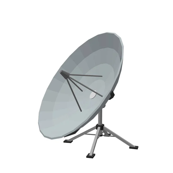 Супутникова антена. Ізольовані на білому тлі. 3D вектор — стоковий вектор