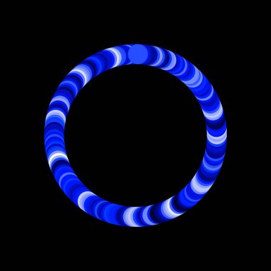 Daireler soyut çemberi. Siyah arka plan üzerine izole. Vektör