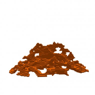 Soyut 3d pixelated mahveder. Beyaz arka plan üzerinde izole. Vecto