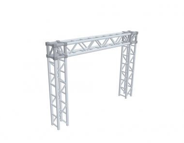 Truss inşaat. Beyaz arka plan üzerinde izole. 3D vektör Hüseyin