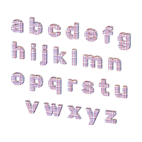 Alphabet Buchstaben von Linien. isoliert auf weißem Hintergrund. Dimetri — Stockvektor
