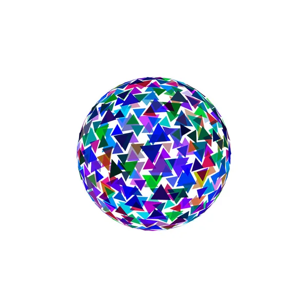 Soyut poligonal kırık küre. 3D vektör renkli illustratio — Stok Vektör