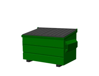Geri dönüşüm çöp. Beyaz arka plan üzerinde izole. 3D vektör Hüseyin