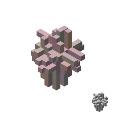 Soyut 3d inşaat. Beyaz arka plan üzerinde izole. Ben vektör