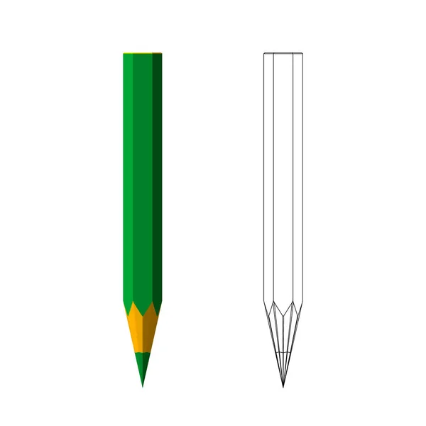 Цветной карандаш. Изолированный на белом фоне. Векторная иллюстрация . — стоковый вектор