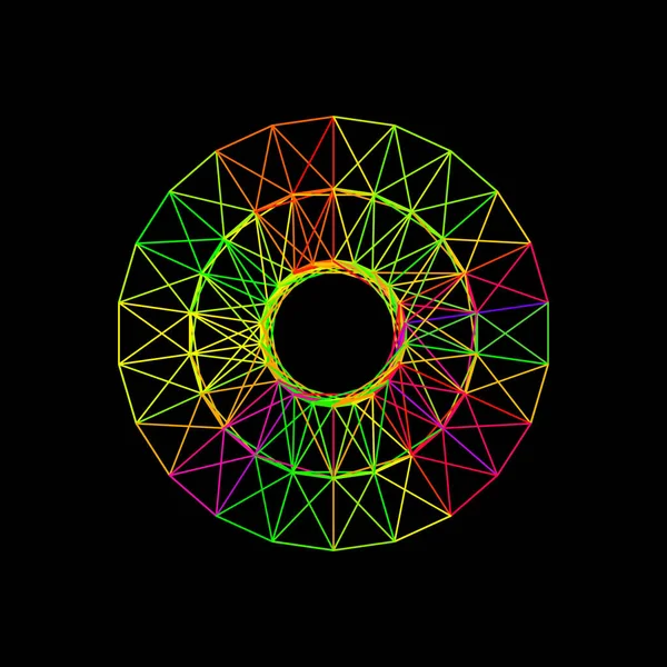 Cirkel kadavret ram. Isolerad på svart bakgrund. Vector c — Stock vektor