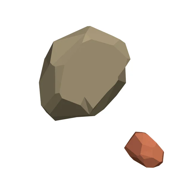 Polygonální kámen. Izolované na bílém pozadí. Izometrický pohled. — Stockový vektor