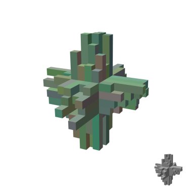 Soyut 3d inşaat. Beyaz arka plan üzerinde izole. Ben vektör