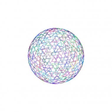 Soyut poligonal kırık küre. Vektör anahat renkli illustr