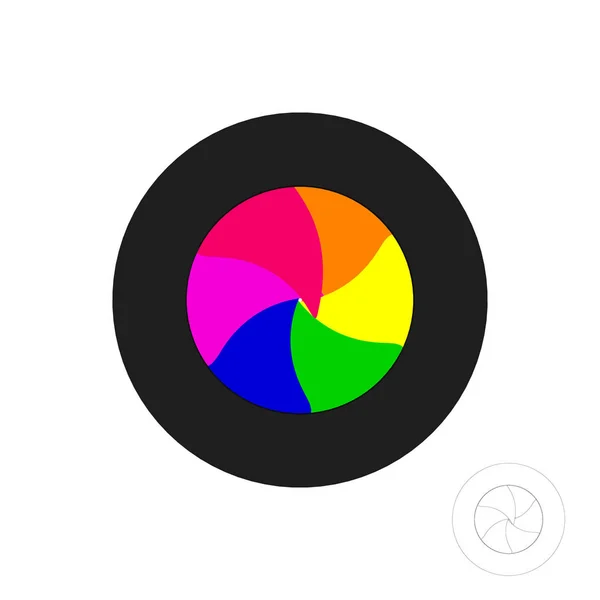 Lente Aperture.Vector ilustración colorida . — Archivo Imágenes Vectoriales