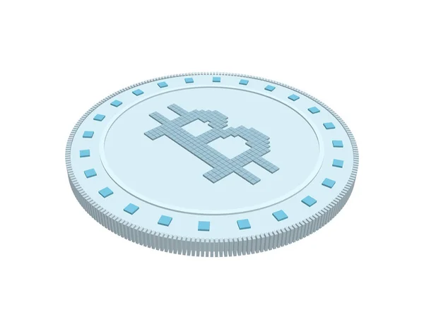 Cryptocurrency bitcoin。白い背景上に分離。3d ベクトル — ストックベクタ