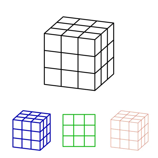 Cablagem do cubo. Ilustração do contorno do vetor . —  Vetores de Stock