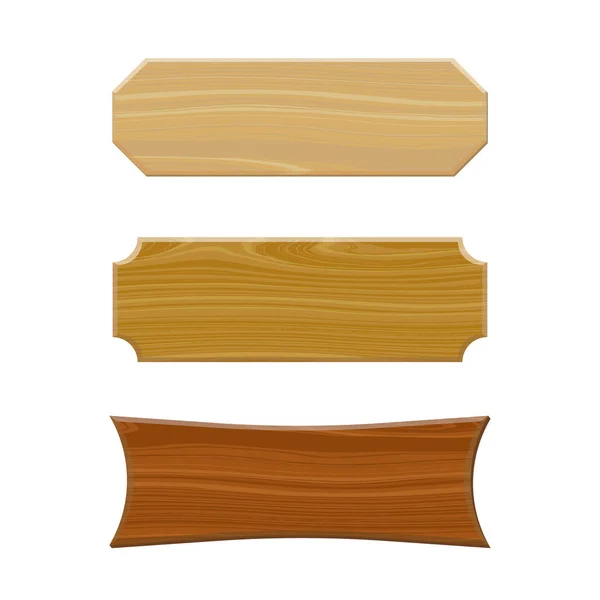 Разнообразный набор деревянных вывесок. Изолированный на белом фоне — стоковый вектор