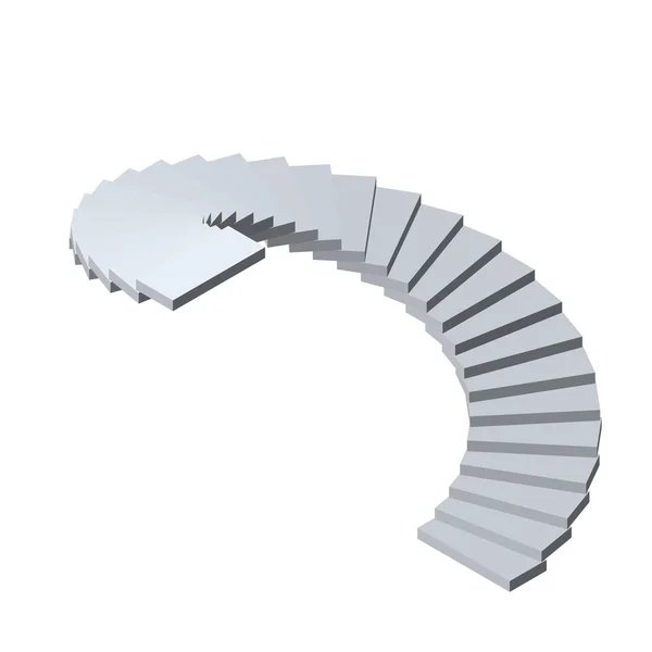 Spiralne schody. Na białym tle na ilustr wektor biały background.3d — Wektor stockowy