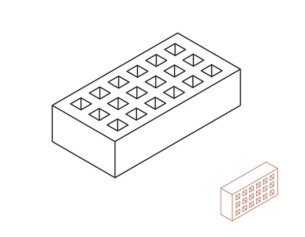 Tijolo perfurado. Isolado em fundo branco.Vector esboço il —  Vetores de Stock