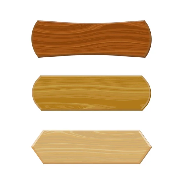 Varios letreros de madera en blanco. Aislado sobre fondo blanco — Vector de stock