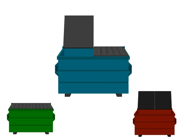 Conjunto de contenedores de reciclaje. Aislado sobre fondo blanco.3d Vector i — Vector de stock