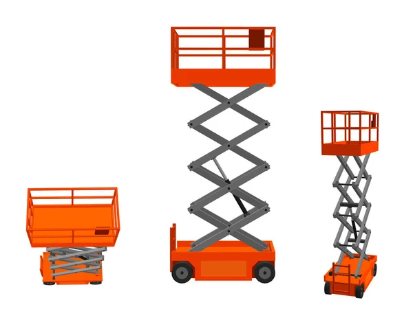 Scissors lift platform. Isolated on white background. 3d Vector — Stock Vector